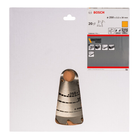 Bosch Lama per sega circolare Construct Wood 250 x 30 x 3,2 mm 20