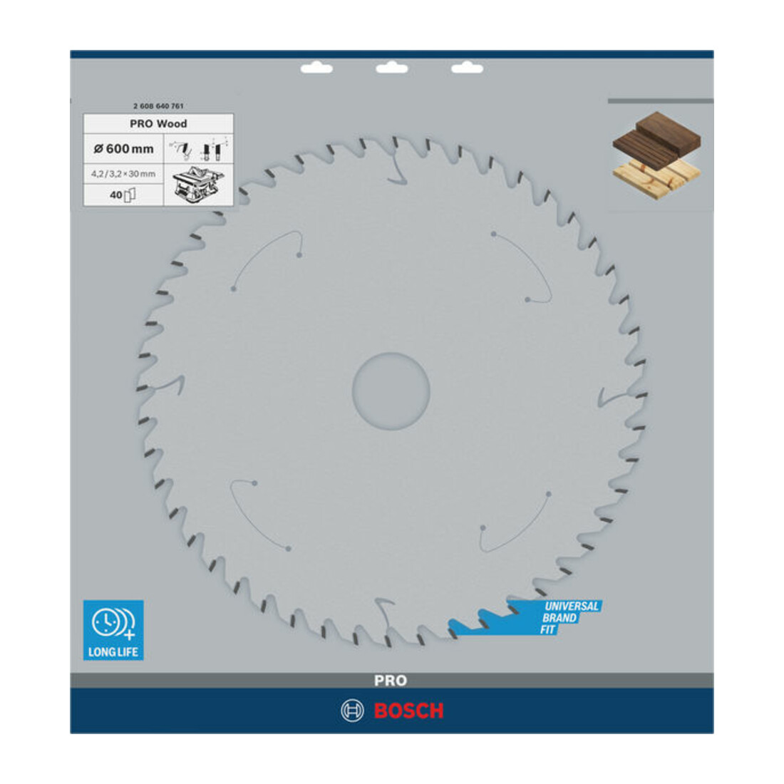 Bosch Lama per sega circolare Construct Wood 600 x 30 x 4,0 mm 40