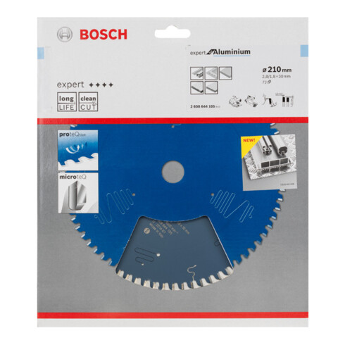 Bosch Lama per sega circolare Expert for Aluminium 210 x 30 x 2,8 mm 72