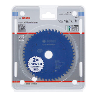 Bosch Lama circolare Expert for Aluminium, per seghe circolari portatili, a tuffo e per Metalli a secco a batteria