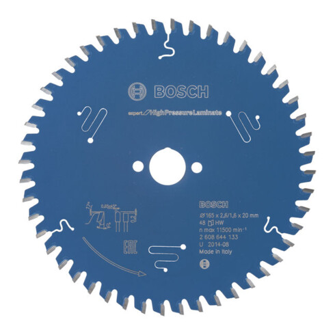 Bosch Lama per sega circolare Expert for High Pressure Laminate 165 x 20 x 2,6 mm 48