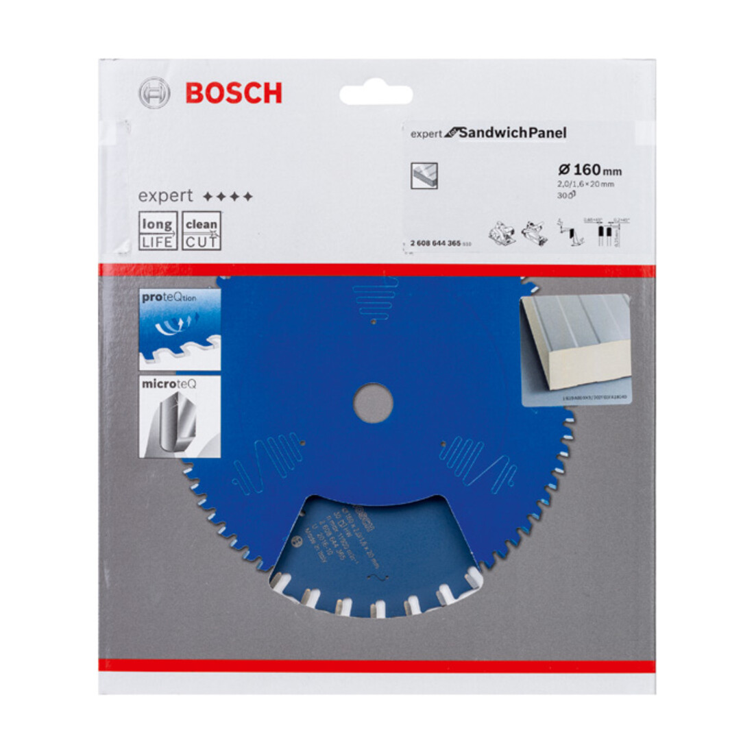 Bosch Lama per sega circolare Expert for Sandwich Panel 160 x 20 x 2,0 mm 30