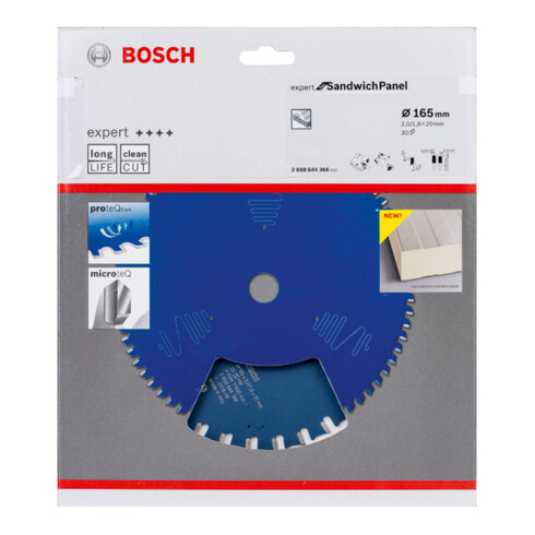 Bosch Lama per sega circolare Expert for Sandwich Panel 165 x 20 x 2,0 mm 30