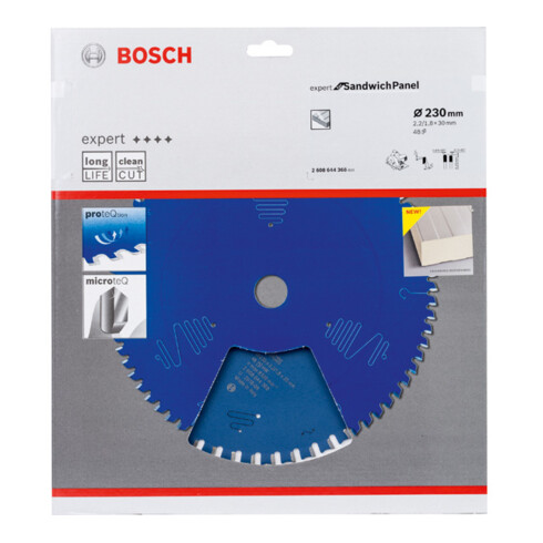 Bosch Lama per sega circolare Expert for Sandwich Panel 230 x 30 x 2,0 mm 48