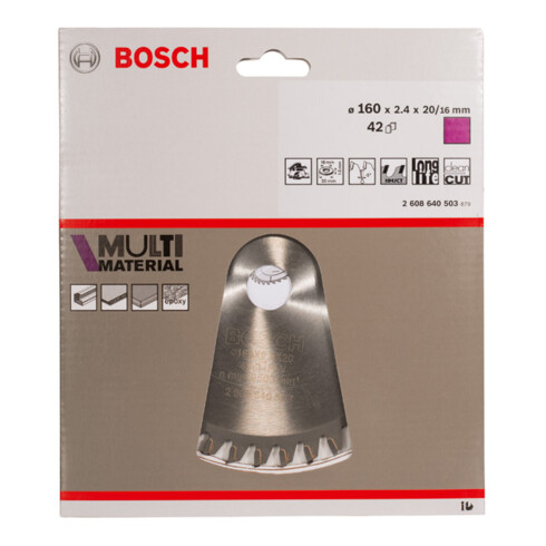 Bosch Lama per sega circolare Multi Material 160 x 20/16 x 2,4 mm 42