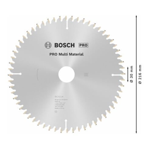 Bosch Lama per sega circolare Multi Material 216 x 30 x 2,5 mm 60