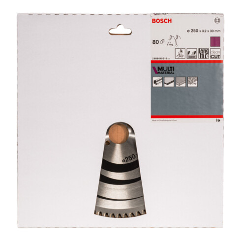 Bosch Lama per sega circolare Multi Material 250 x 30 x 3,2 mm 80