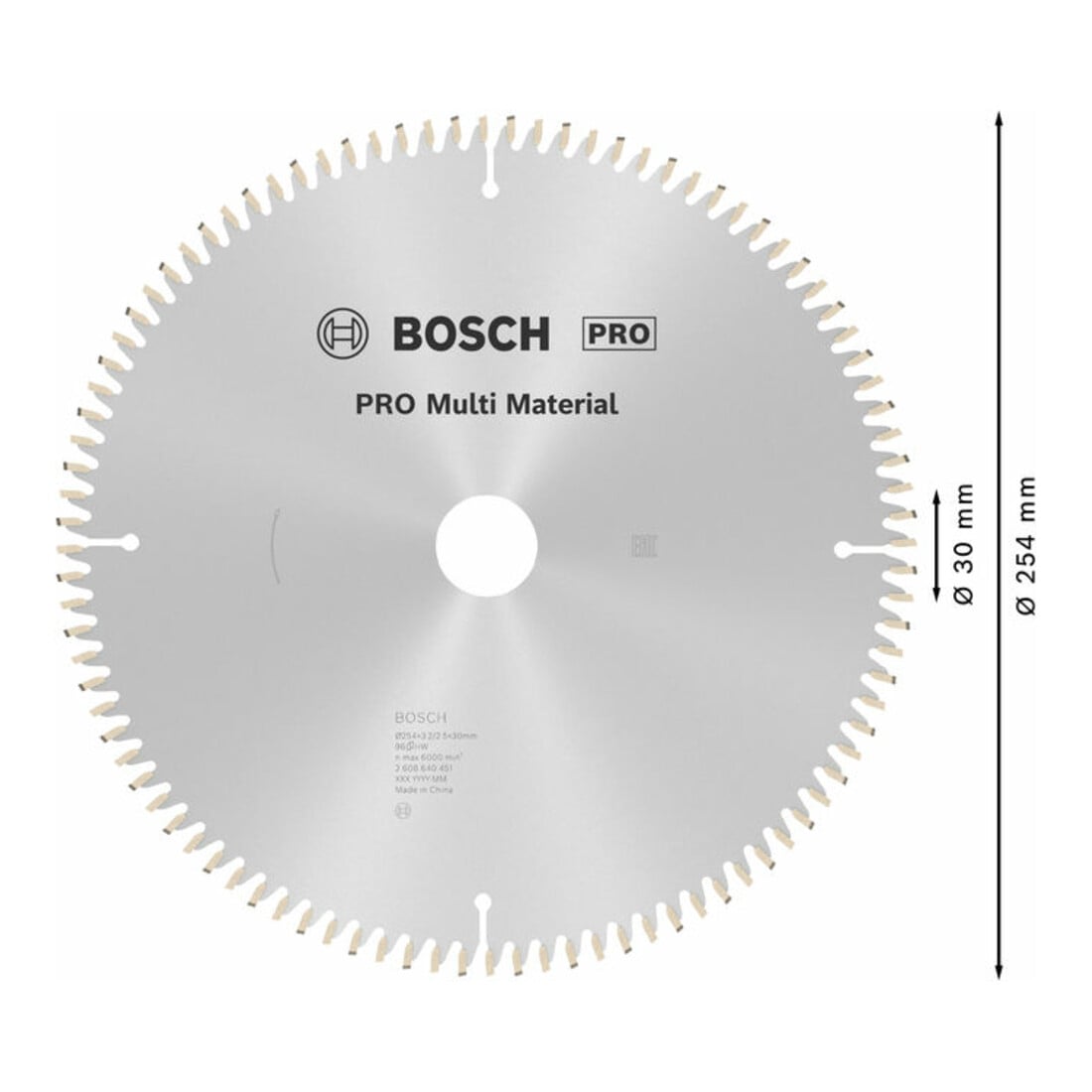 Bosch Lama per sega circolare Multi Material 254 x 30 x 3,2 mm 96