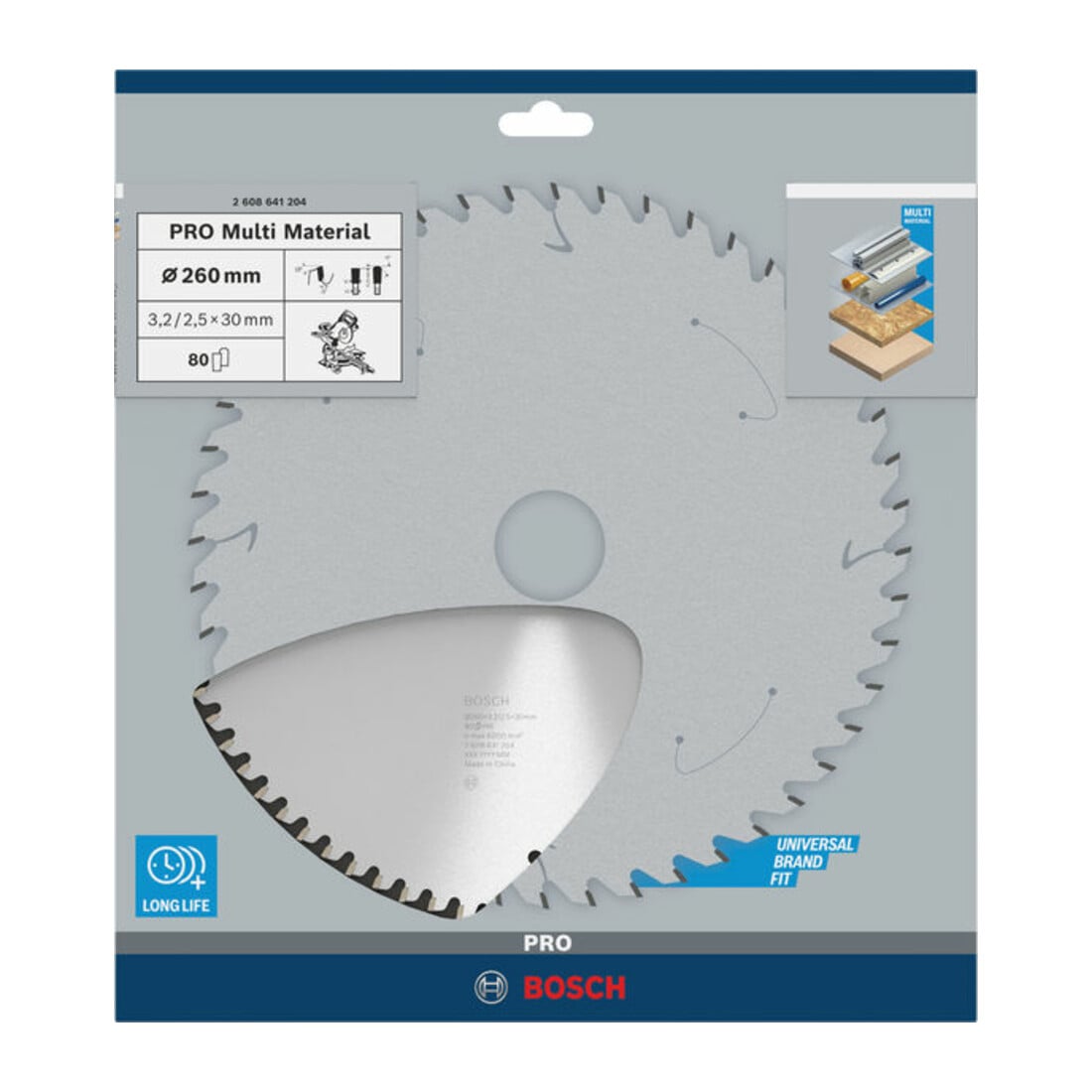 Bosch Lama per sega circolare Multi Material 260 x 30 x 3,2 mm 80