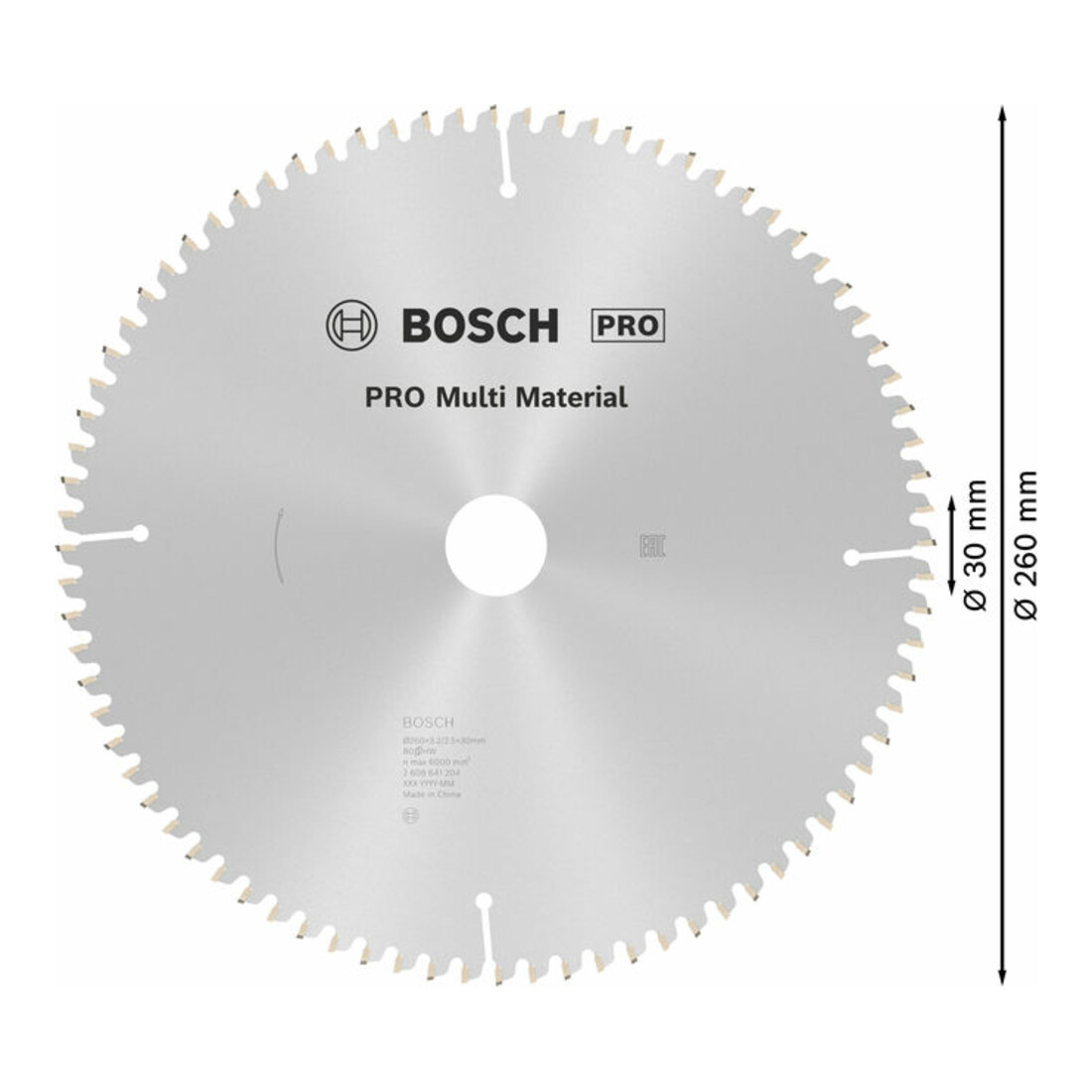 Bosch Lama per sega circolare Multi Material 260 x 30 x 3,2 mm 80