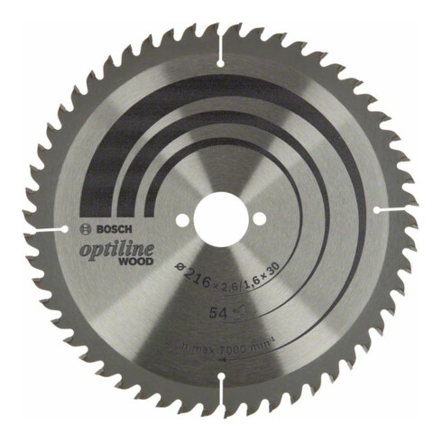 Bosch Lama per sega circolare Optiline Wood 216 x 30 x 2,6/1,6 54