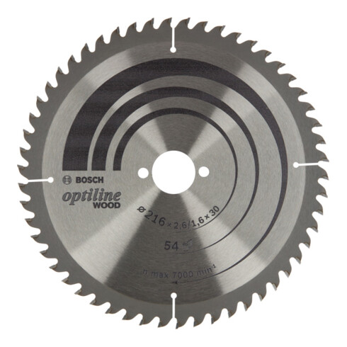 Bosch Lama per sega circolare Optiline Wood 216 x 30 x 2,6/1,6 54