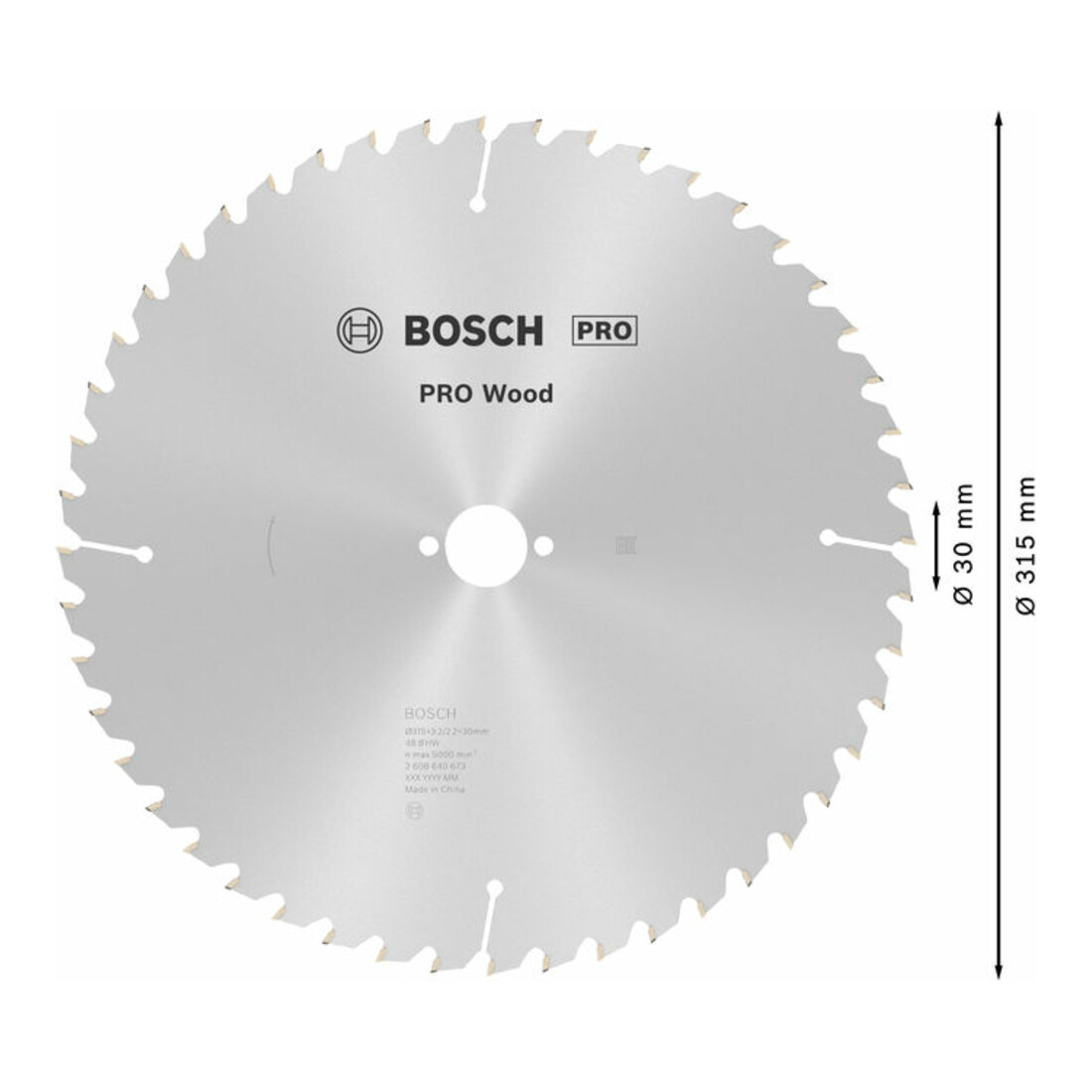 Bosch Lama per sega circolare Optiline Wood per seghe circolari da banco 315 x 30 x 3,2 mm 48