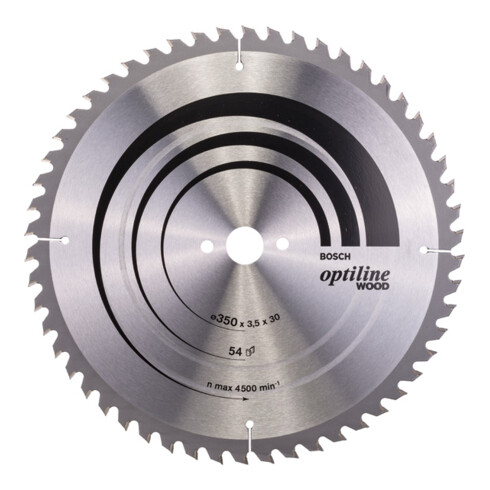 Bosch Lama per sega circolare Optiline Wood per seghe circolari da banco 350 x 30 x 3,5 mm 54