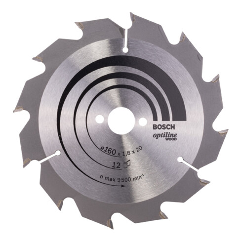 Bosch Lama per sega circolare Optiline Wood per seghe circolari manuali 160 x 20/16 x 1,8 mm 12