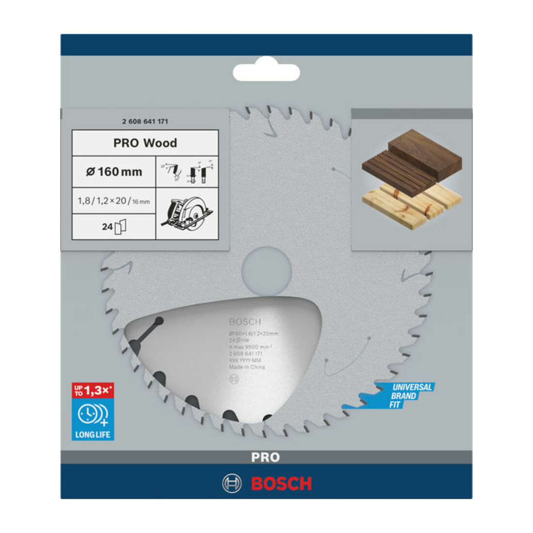 Bosch Lama per sega circolare Optiline Wood per seghe circolari manuali 160 x 20/16 x 1,8 mm 24