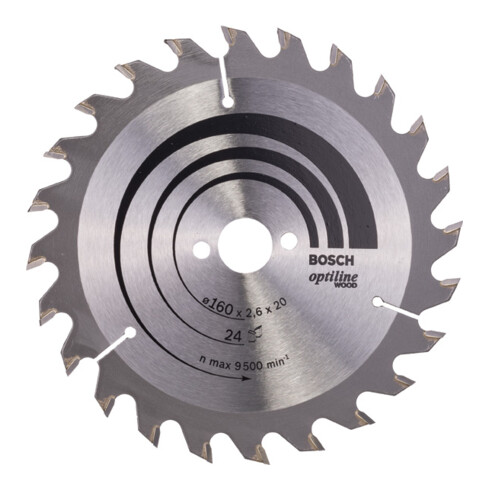 Bosch Lama per sega circolare Optiline Wood per seghe circolari manuali 160 x 20/16 x 2,6 mm 24