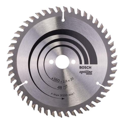 Bosch Lama per sega circolare Optiline Wood per seghe circolari manuali 160 x 20/16 x 2,6 mm 48