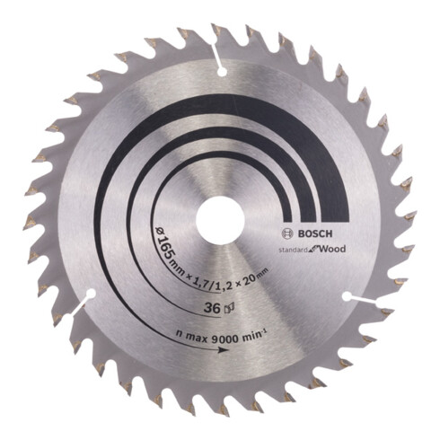 Bosch Lama per sega circolare Optiline Wood per seghe circolari manuali 165 x 20/16 x 1,7 mm 36