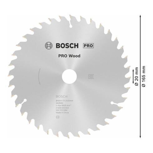 Bosch Lama per sega circolare Optiline Wood per seghe circolari manuali 165 x 20/16 x 1,7 mm 36