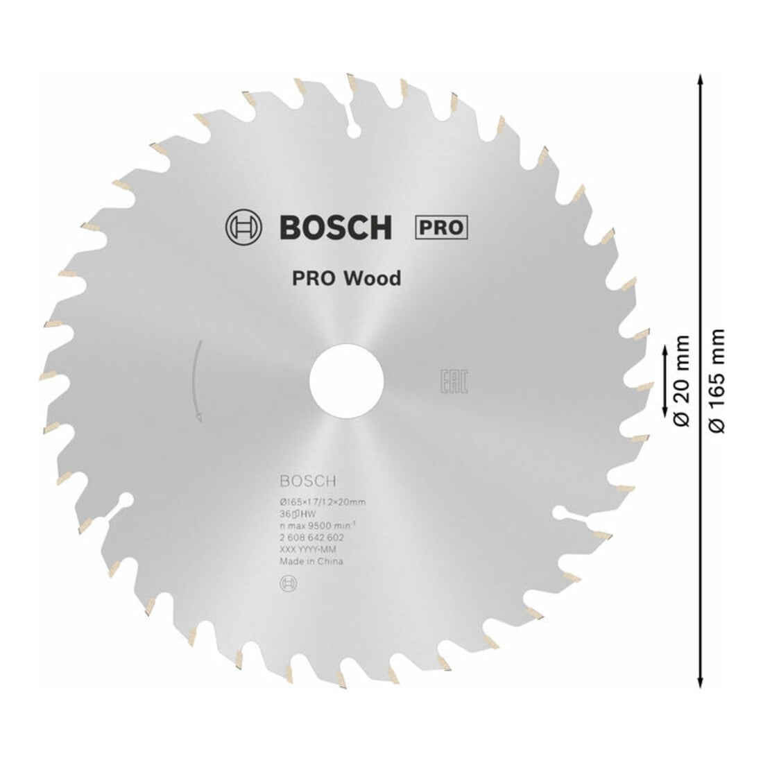 Bosch Lama per sega circolare Optiline Wood per seghe circolari manuali 165 x 20/16 x 1,7 mm 36