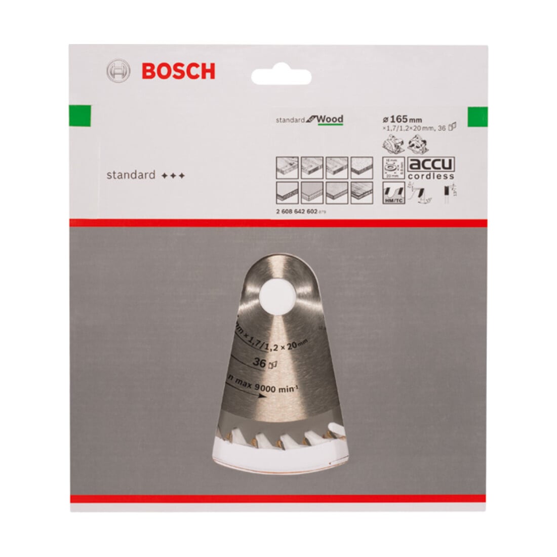 Bosch Lama per sega circolare Optiline Wood per seghe circolari manuali 165 x 20/16 x 1,7 mm 36