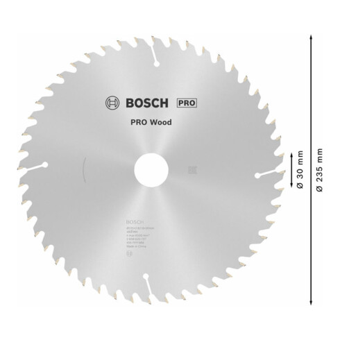 Bosch Lama per sega circolare Optiline Wood per seghe circolari manuali 235 x 30/25 x 2,8 mm 48