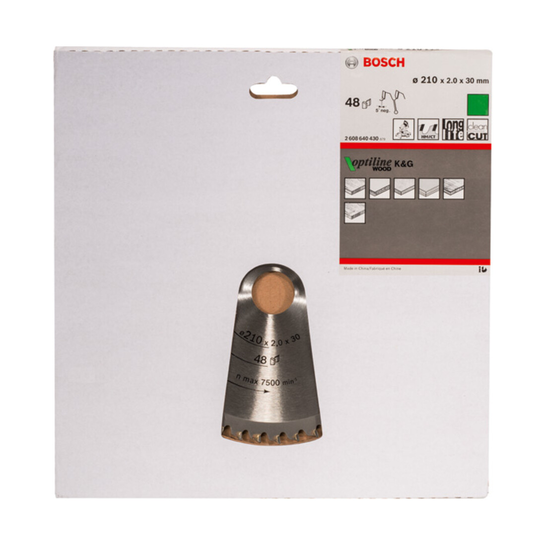Bosch Lama per sega circolare Optiline Wood per troncatrici 210 x 30 x 2,0 mm 48