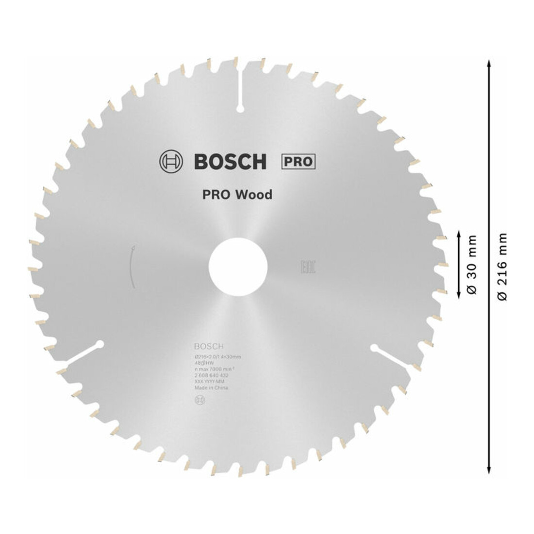 Bosch Lama per sega circolare Optiline Wood per troncatrici 216 x 30 x 2,0 mm 48