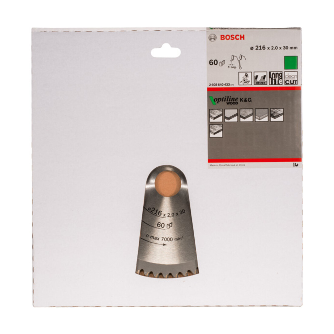 Bosch Lama per sega circolare Optiline Wood per troncatrici 216 x 30 x 2,0 mm 60
