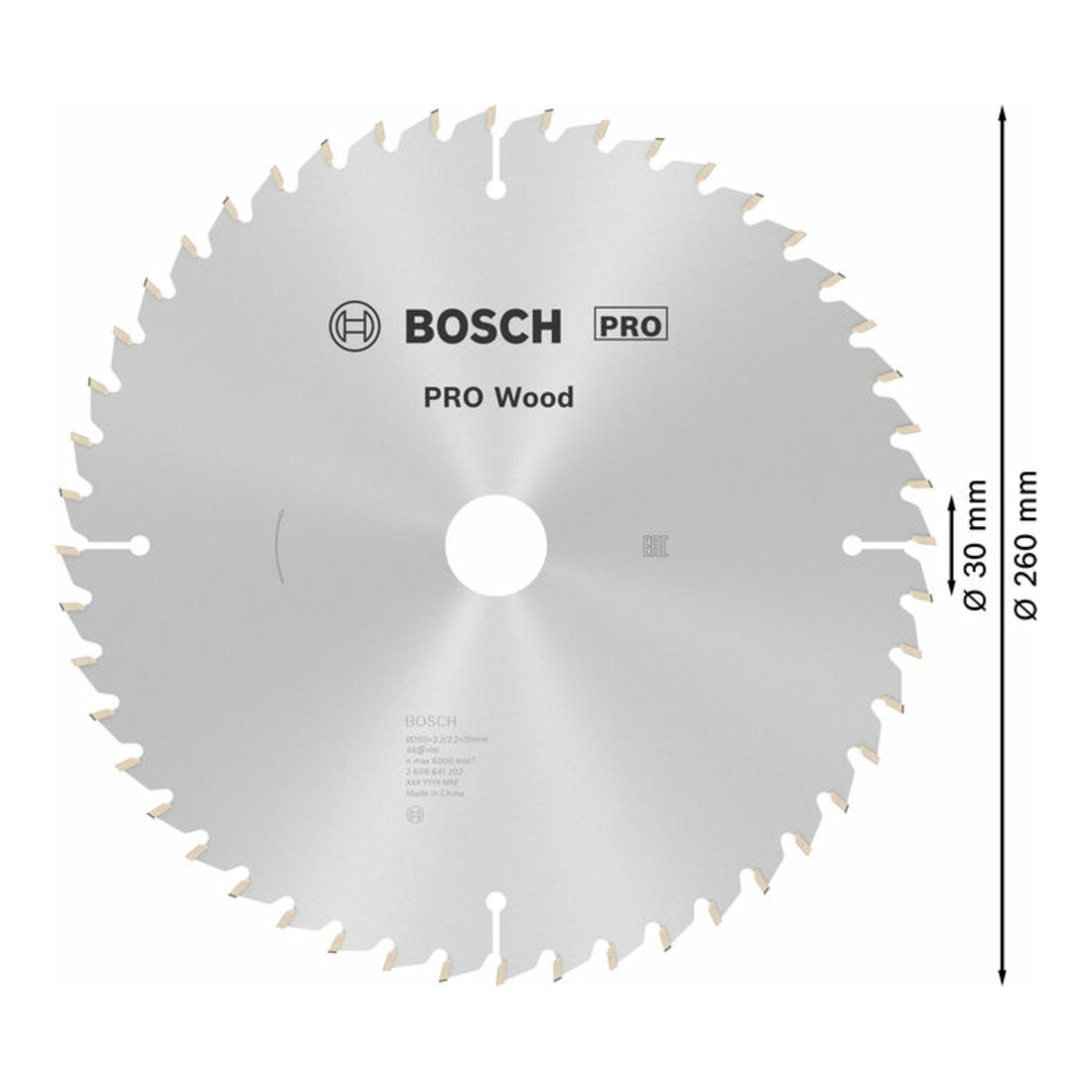 Bosch Lama per sega circolare Optiline Wood per troncatrici 260 x 30 x 3,2 mm 48