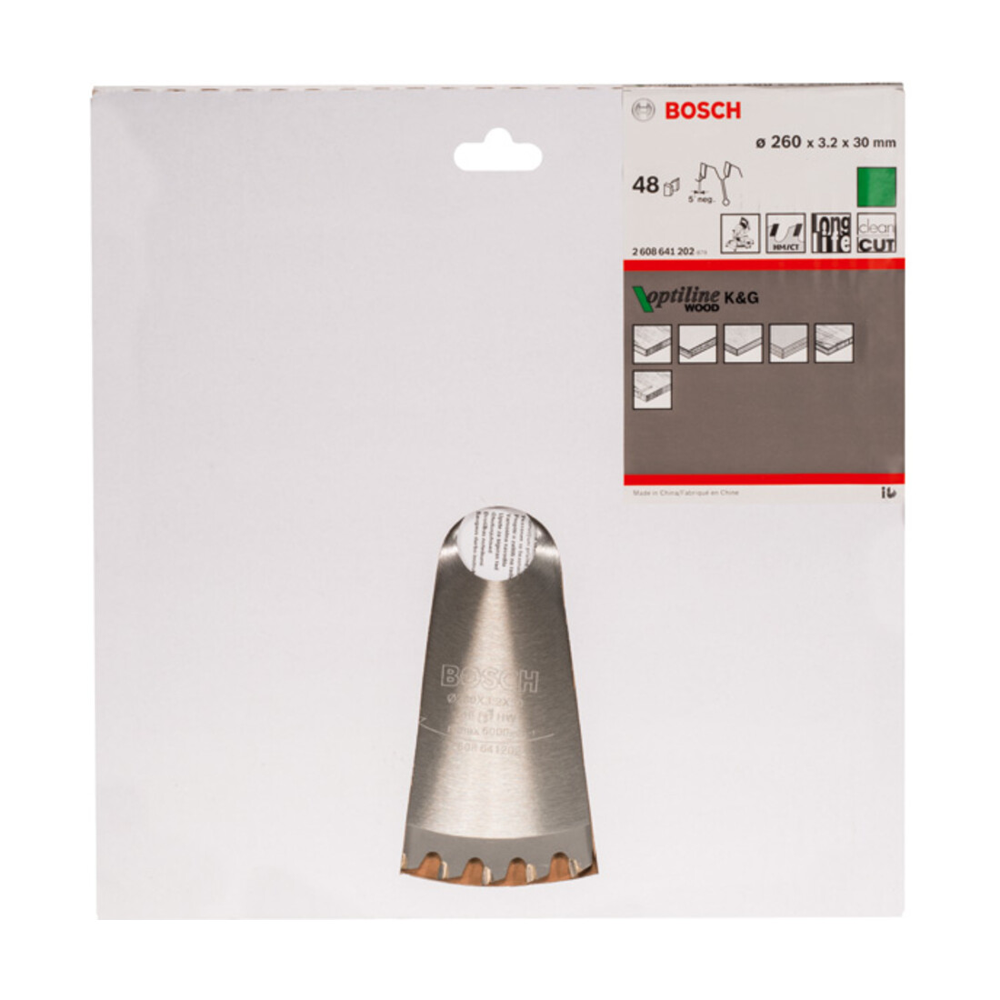 Bosch Lama per sega circolare Optiline Wood per troncatrici 260 x 30 x 3,2 mm 48