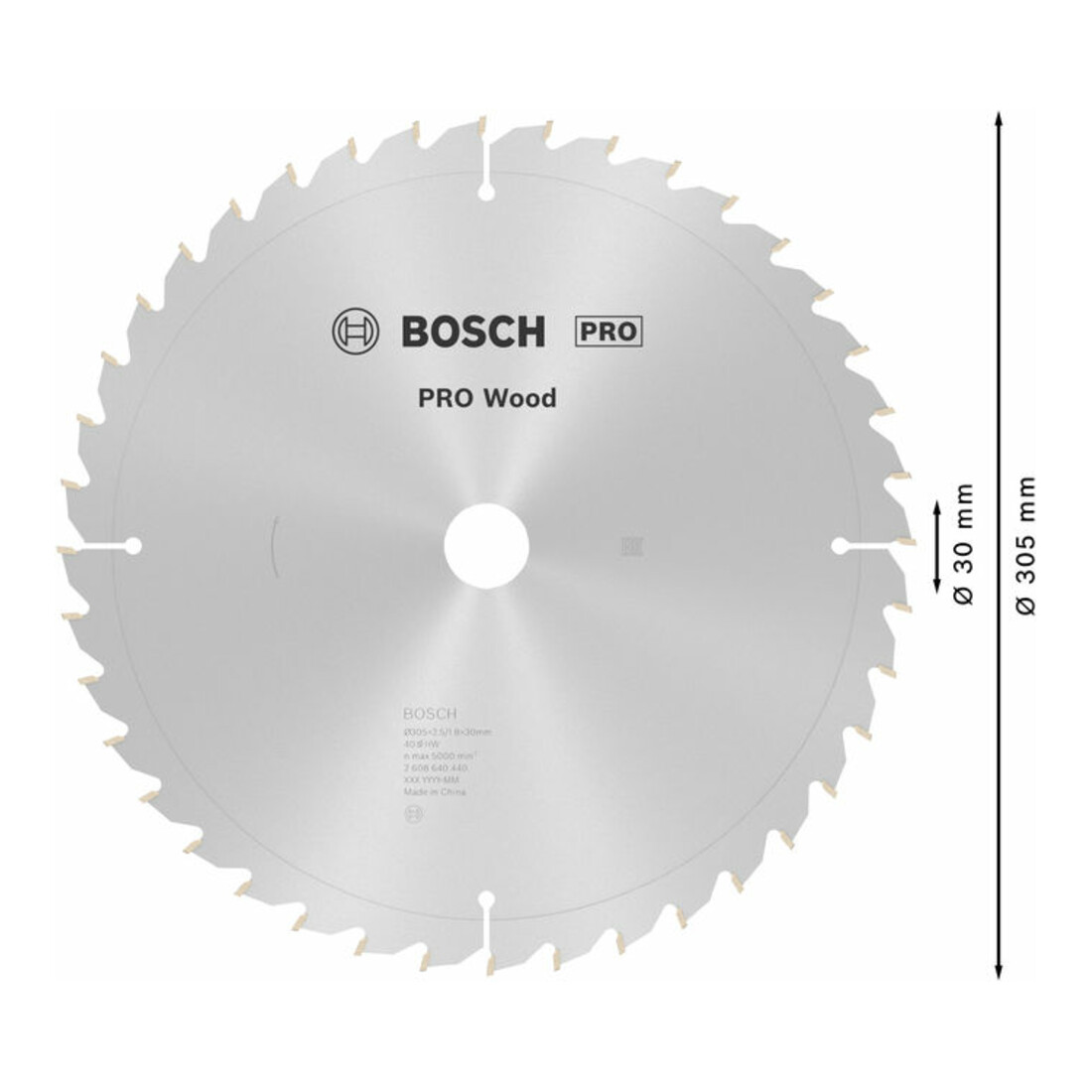 Bosch Lama per sega circolare Optiline Wood per troncatrici 305 x 30 x 2,5 mm 40