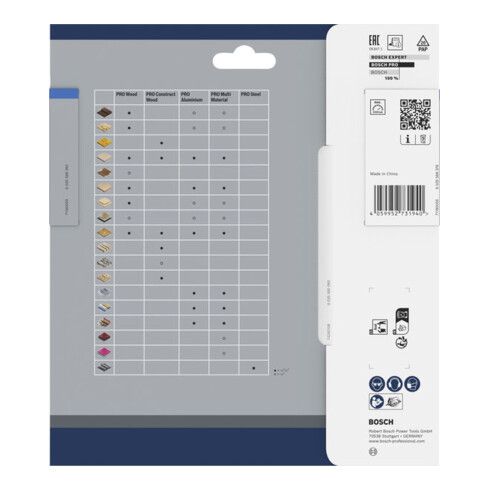 Bosch Lama per sega circolare PRO Acciaio Cordless KSB, 165x20mm, T40