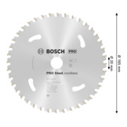 Bosch Lama per sega circolare PRO Acciaio Cordless KSB, 165x20mm, T40-5