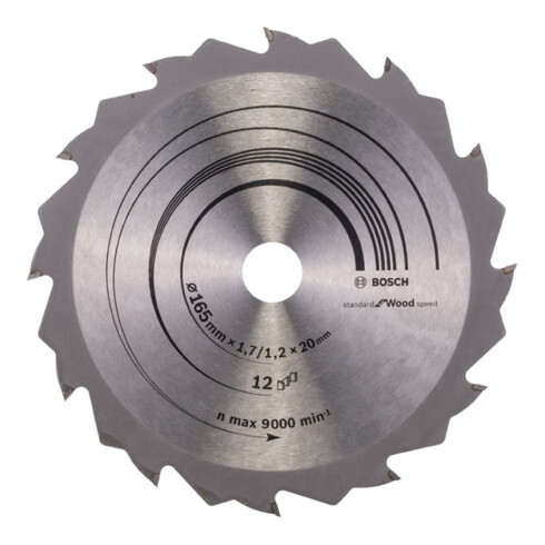 Bosch Lama circolare per sega Standard for Wood Speed 165x20/16x1,7mm