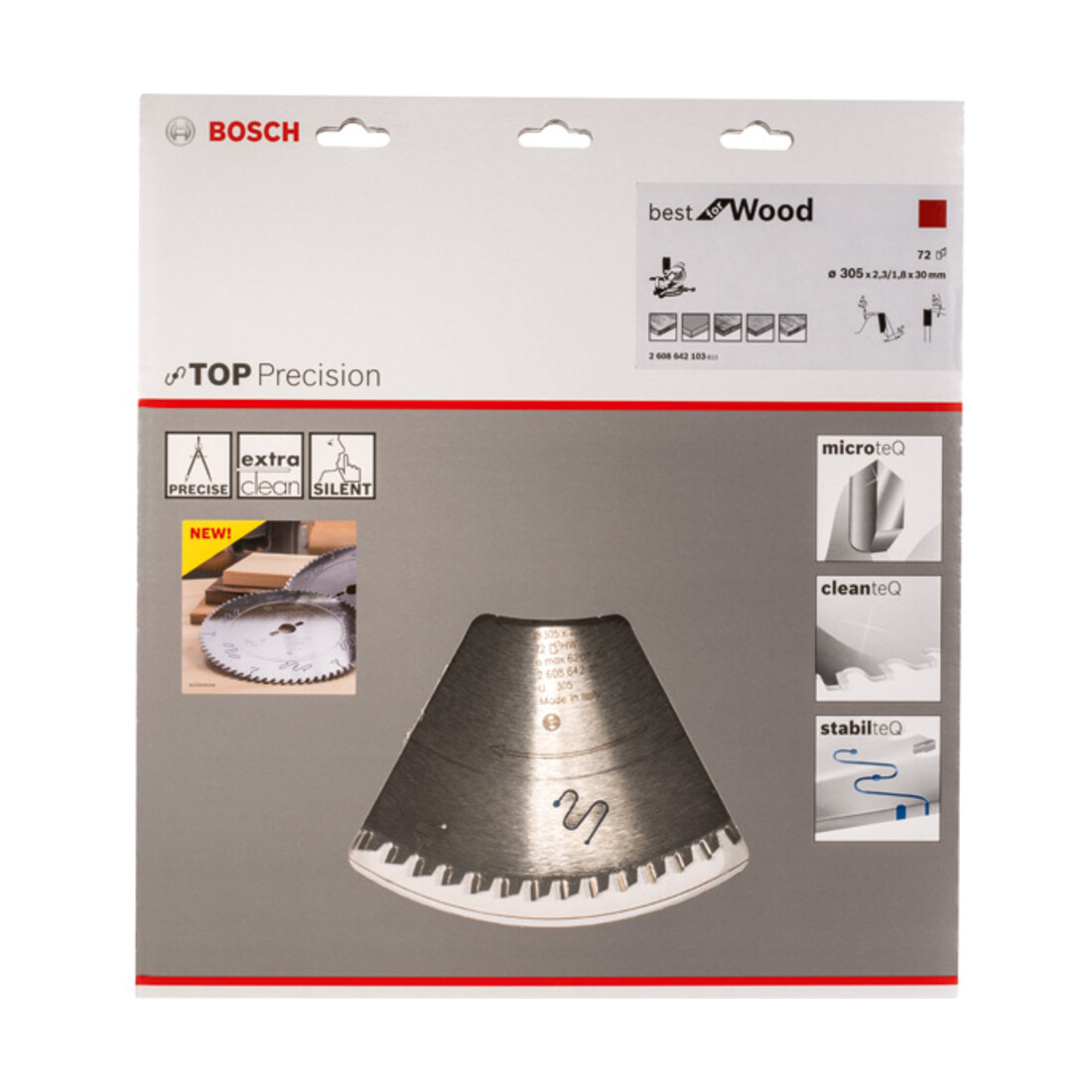 Bosch Lama circolare Top Precision Wood, per seghe a taglio trasversale, a gattuccio, per pannelli