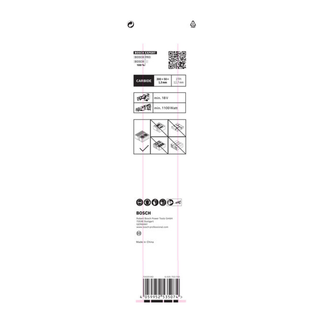 Bosch Lama per seghe frontali a gattuccio in HM Hollow Brick S 1243 EXPERT