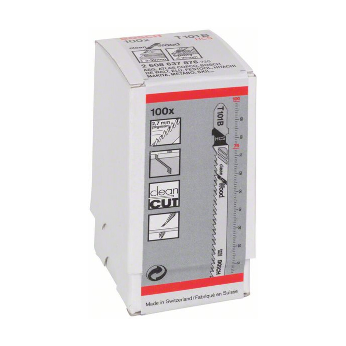 Bosch Lama per seghetto alternativo T 101 B, Clean for Wood