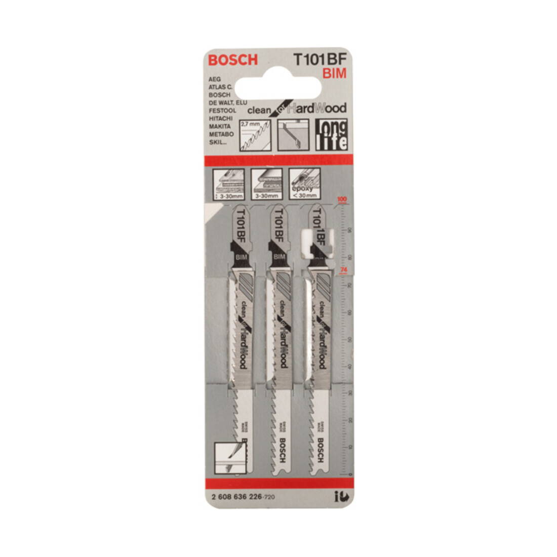 Lama per seghetto alternativo Bosch T 101 BF, Clean for Hard Wood