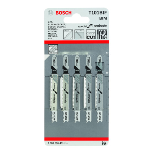 Bosch Lama per seghetto alternativo T 101 BIF, Special for Laminate