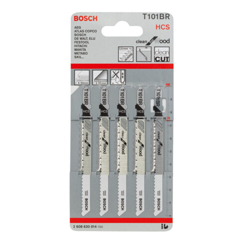 Lama per seghetto alternativo Bosch T 101 BR, Clean for Wood
