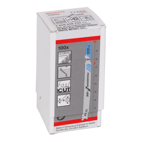 Bosch Lama per seghetto alternativo T 123 XF, Progressor for Metal