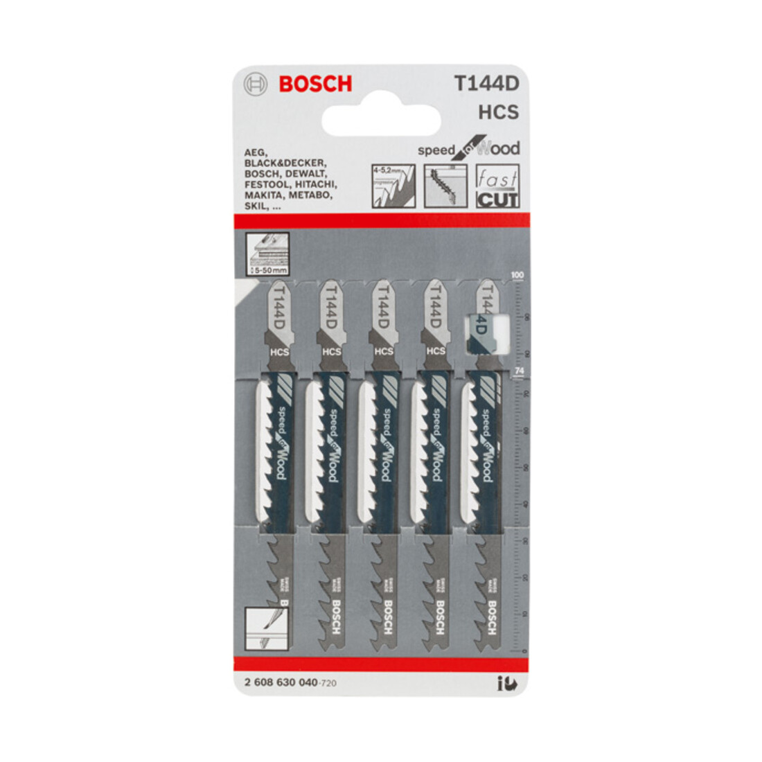 Bosch Lama per seghetto alternativo T 144 D, Speed for Wood