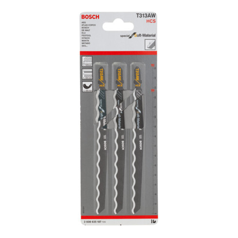 Bosch Lama per seghetto alternativo T 313 AW, Special for Soft Material