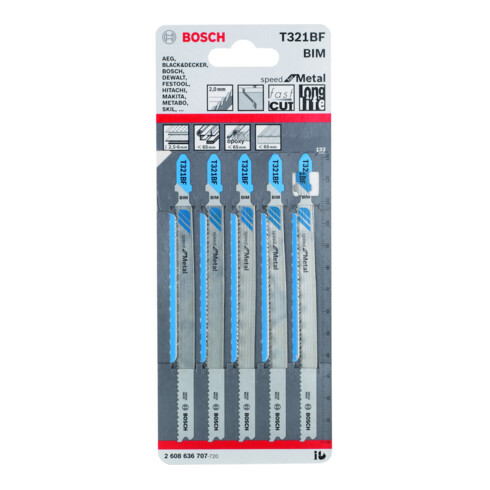 Bosch Lama per seghetto alternativo T 321 BF, Speed for Metal