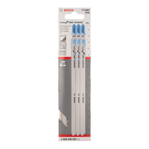 Bosch Lama per seghetto alternativo T 718 BF, Metal-Sandwich