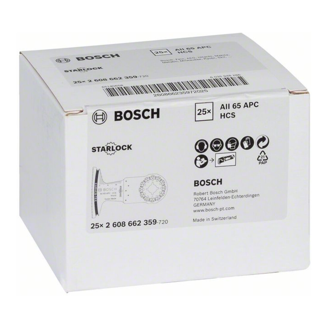 Bosch Lama per taglio a tuffo HCS AIZ 65 BC, Wood, 40x65mm