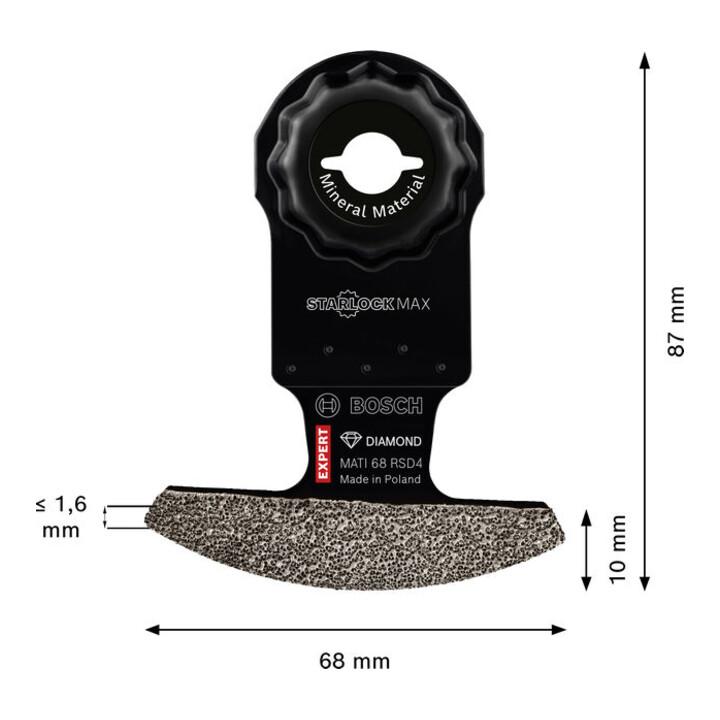 Bosch Lame d’angle EXPERT MATI 68 RSD4, 68 x 10 mm