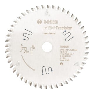 Lame de scie circulaire Bosch Best Holz Pour les scies circulaires à main et à coupe plongeante 20 mm 1,8 mm 165 mm